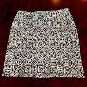 J. McLaughlin Geometric print, pencil skirt.